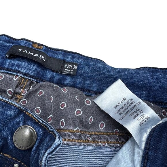 Tahari Women's Blue Low Rise Jean Medium Wash Denim Pants, Size 30x30 - Picture 7 of 11
